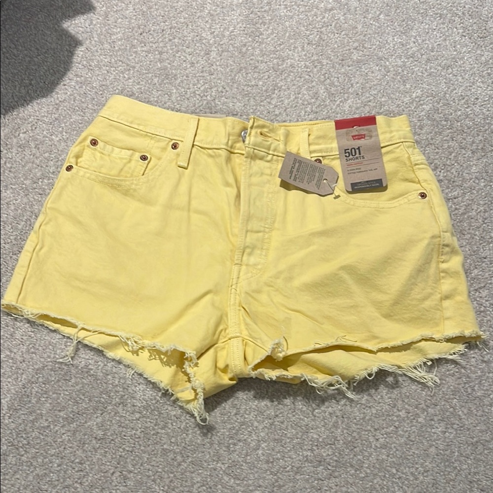 Levi's Women's Yellow Denim Shorts
